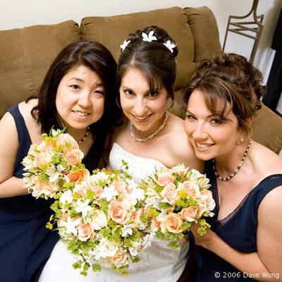 Lisa with two of her bridesmaids