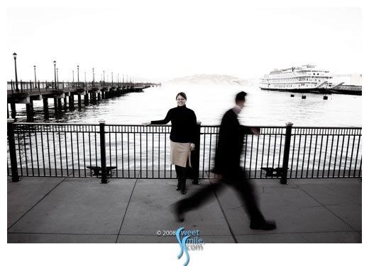 Shirley and Ernie's Engagment Portrait along SF Waterfront