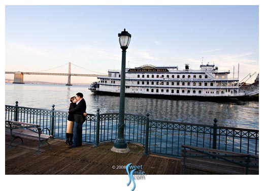 Shirley and Ernie's Engagment Portrait along SF Waterfront